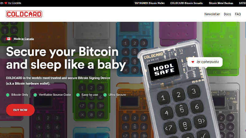 ColdCard-wallet ColdCard-anonyme-Krypto-Geldbörse-ohne-KYC